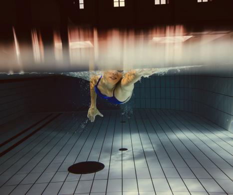 Agata Litwin podczas treningu pływackiego